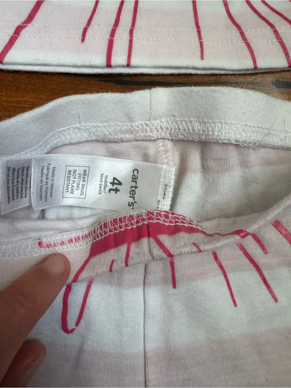 Carter's White and Pink Striped Princess 2-Piece Pajama Set